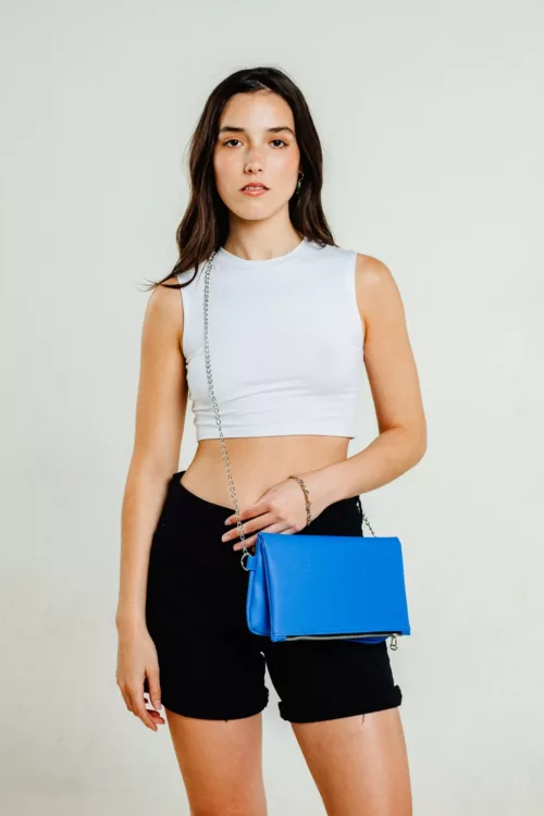 MUSCULOSA CORTA ESCOTE REDONDO EN ALGODÓN CON LYCRA