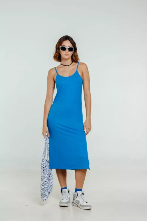 VESTIDO PIGNOLO MIDI C/TAJO EN MORLEY VI